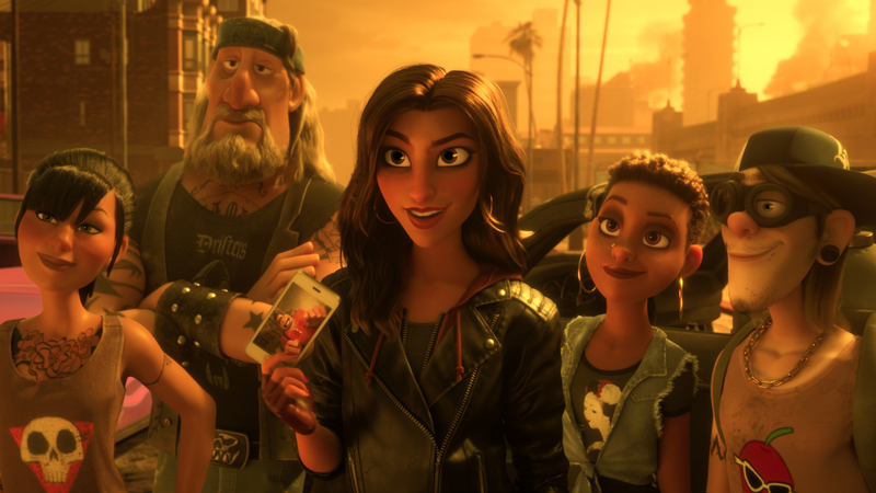 Shank and her crew in Slaughter Race provide Ralph and Vanellope with a crucial clue.